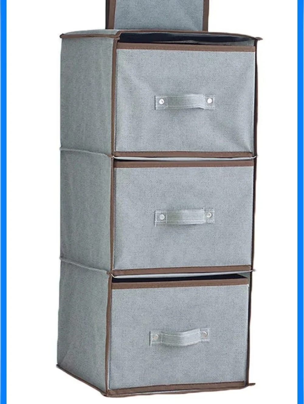 3-Tier Hanging Closet Organizer Storage Bins - Gray